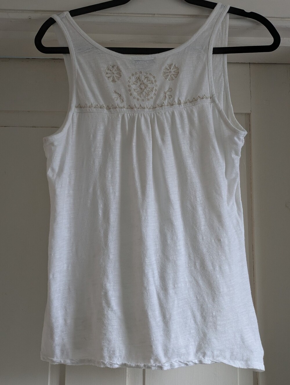 Lucky Brand White Embroidered Cotton Tank Top- S - Picture 2 of 4